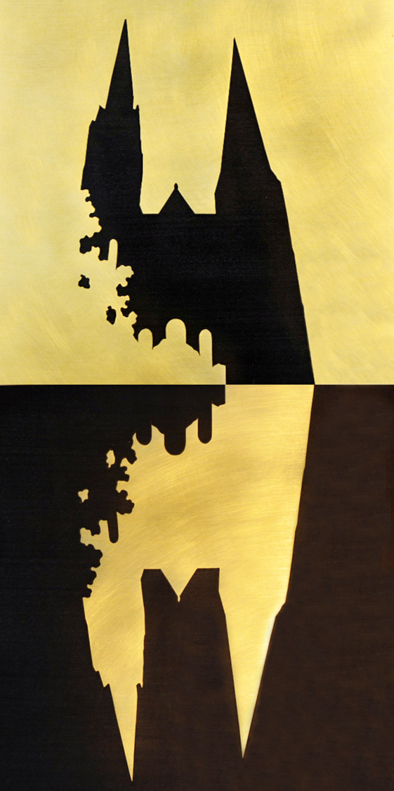 Deux tableaux en marqueterie Boulle, découpe par superposition de bois et laiton